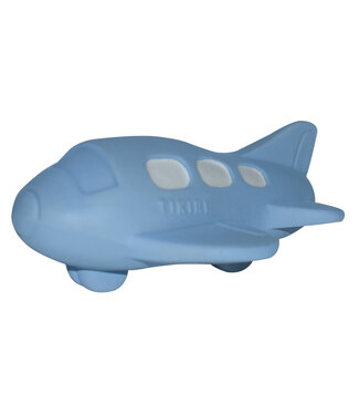 Tikiri Tikiri - VROOM VROOM FRIENDS / VLIEGTUIG 12,7x8,9x4,5cm, in natuurlijk rubber, met belletje, met hangkaart, 0+