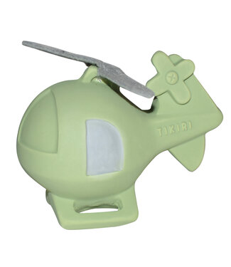 Tikiri Tikiri - VROOM VROOM FRIENDS / HELIKOPTER 10,16x5,84x8,13cm, in natuurlijk rubber, met belletje, met hangkaart, 0+