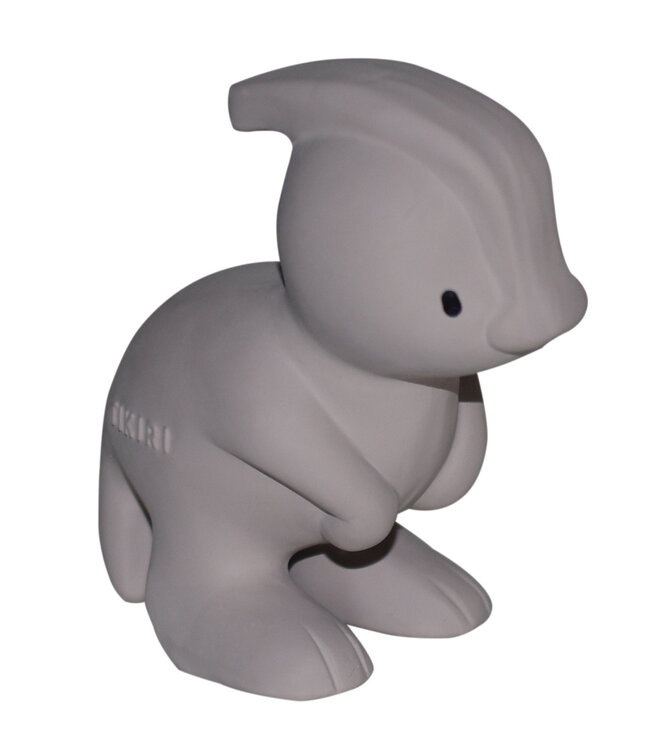 Tikiri Tikiri - MIJN EERSTE DINOSAURUS / PARA 9,5cm, in natuurlijk rubber, met belletje, met hangkaart, 0+