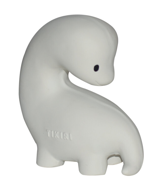 Tikiri Tikiri - MIJN EERSTE DINOSAURUS / BRACHI 9,5cm, in natuurlijk rubber, met belletje, met hangkaart, 0+