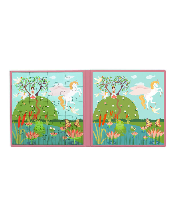Scratch Scratch - Puzzel Magnetisch: MAGNETISCH PUZZELBOEK TO GO - PRINSES 18x18x1.5cm (gesloten), 54x18x0.5cm (open), met 2 magnetische puzzels van 20 stuks, 3+