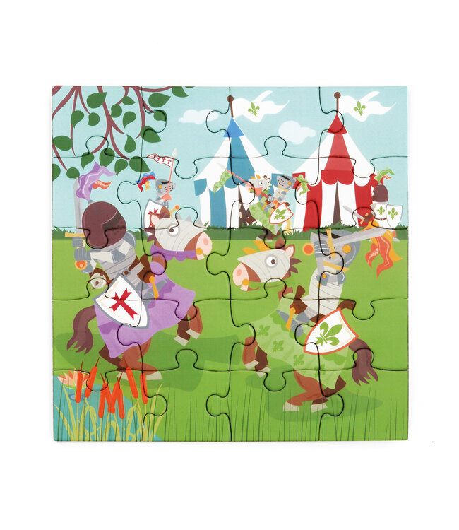 Scratch Scratch - Puzzel Magnetisch: MAGNETISCH PUZZELBOEK TO GO - RIDDERS 18x18x1.5cm (gesloten), 54x18x0.5cm (open), met 2 magnetische puzzels van 20 stuks, 3+