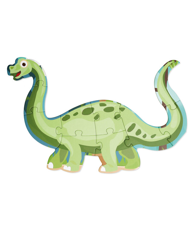 Scratch Scratch - Puzzel: BEGINNERS- & VLOERPUZZEL/DINO 100x53cm, 80 stuks met 10 beginnerspuzzels, in doos diam.26xH10cm, 2+