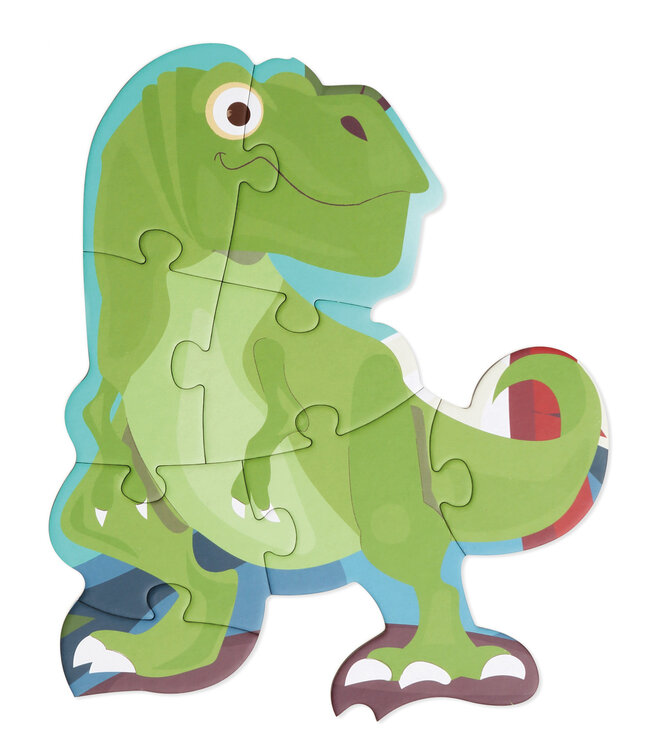 Scratch Scratch - Puzzel: BEGINNERS- & VLOERPUZZEL/DINO 100x53cm, 80 stuks met 10 beginnerspuzzels, in doos diam.26xH10cm, 2+