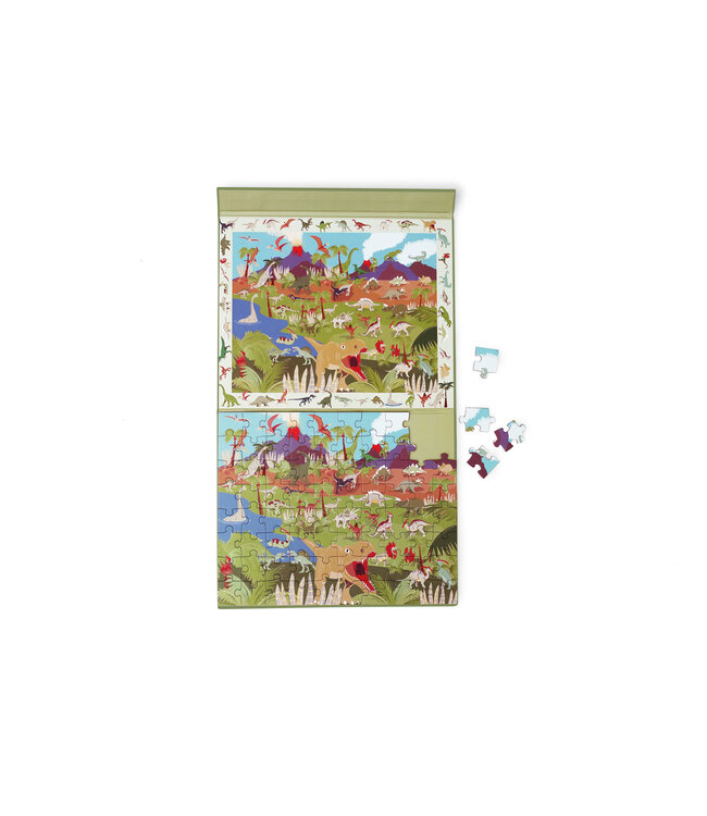 Scratch Scratch - Puzzel Magnetisch: DISCOVERY - DINO 80pcs 24,5x30,5cm (gesloten), 52,3x30,5cm (open), 2-in-1: puzzel en ontdek, 4+