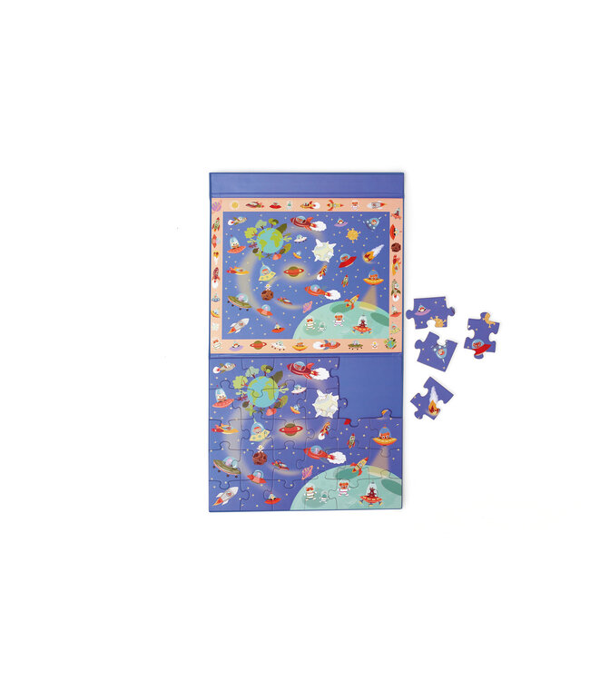 Scratch Scratch - Puzzel Magnetisch: DISCOVERY - RUIMTE 30pcs 24,5x30,5cm (gesloten), 52,3x30,5cm (open), 2-in-1: puzzel en ontdek, 3+