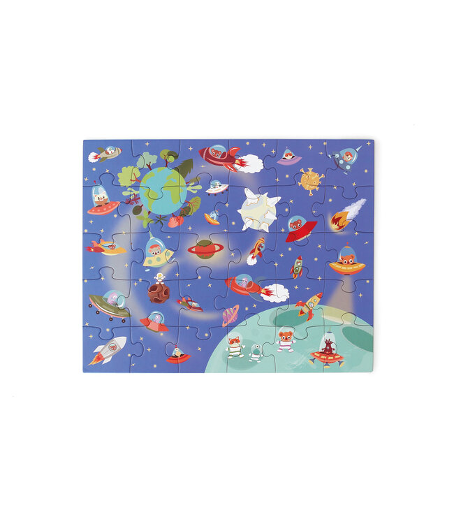 Scratch Scratch - Puzzel Magnetisch: DISCOVERY - RUIMTE 30pcs 24,5x30,5cm (gesloten), 52,3x30,5cm (open), 2-in-1: puzzel en ontdek, 3+