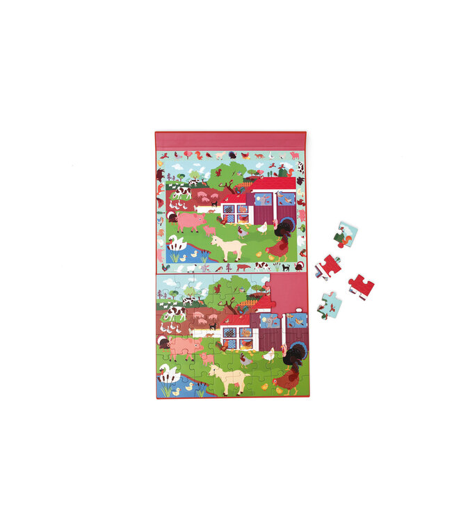 Scratch Scratch - Puzzel Magnetisch: DISCOVERY - BOERDERIJ 48pcs 24,5x30,5cm (gesloten), 52,3x30,5cm (open), 2-in-1: puzzel en ontdek, 3+