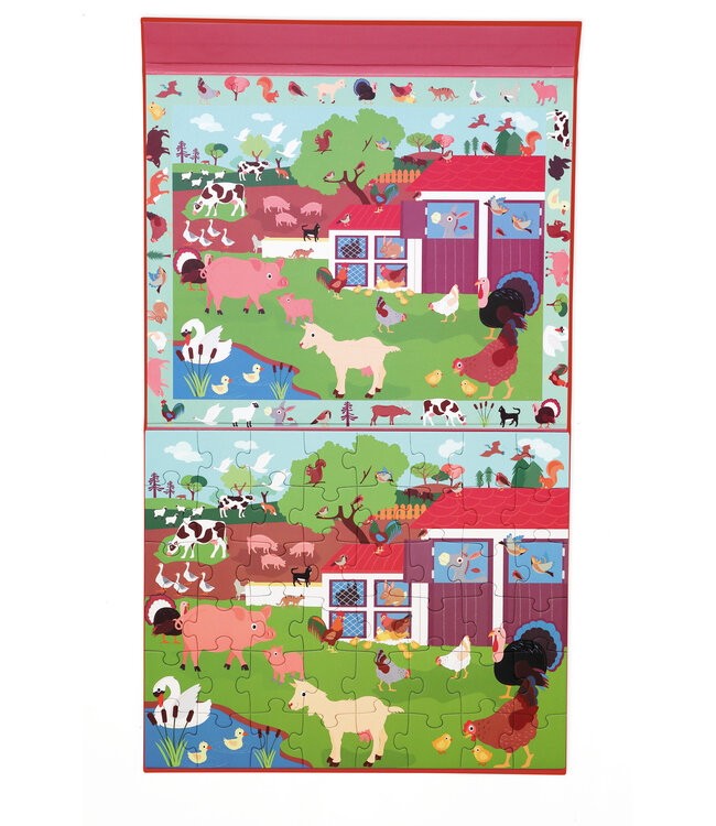 Scratch Scratch - Puzzel Magnetisch: DISCOVERY - BOERDERIJ 48pcs 24,5x30,5cm (gesloten), 52,3x30,5cm (open), 2-in-1: puzzel en ontdek, 3+