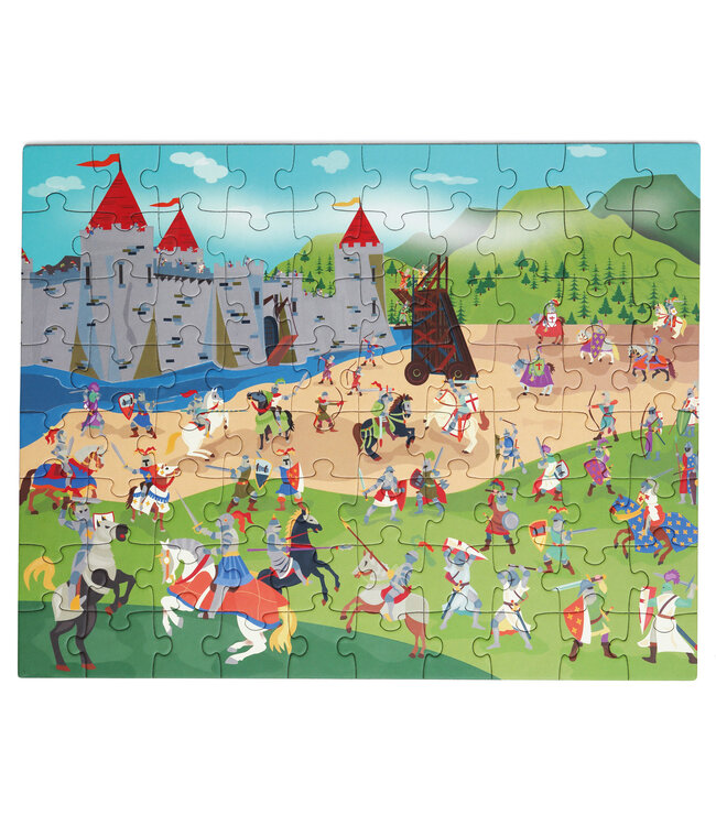 Scratch Scratch - Puzzel Magnetisch: DISCOVERY - RIDDERS 80pcs 24,5x30,5cm (gesloten), 52,3x30,5cm (open), 2-in-1: puzzel en ontdek, 4+