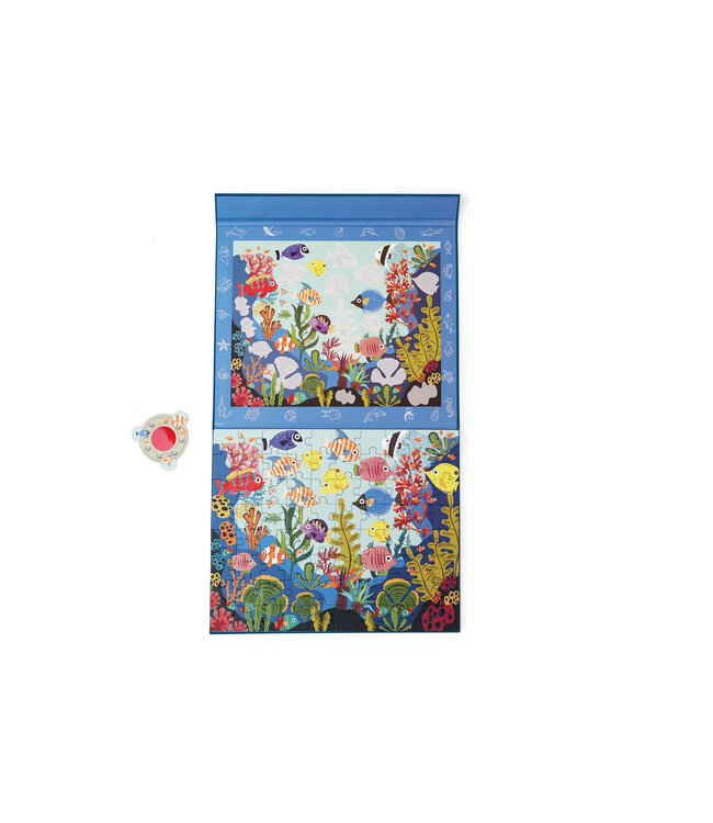 Scratch Scratch - Puzzel Magnetisch: MYSTERY - OCEAAN 80pcs, met loep met rode filter 24,5x30,5cm (gesloten), 52,3x30,5cm (open), 2-in-1: puzzel en ontdek, 4+