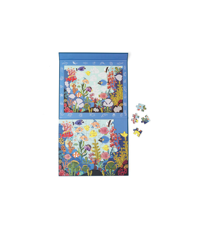 Scratch Scratch - Puzzel Magnetisch: MYSTERY - OCEAAN 80pcs, met loep met rode filter 24,5x30,5cm (gesloten), 52,3x30,5cm (open), 2-in-1: puzzel en ontdek, 4+