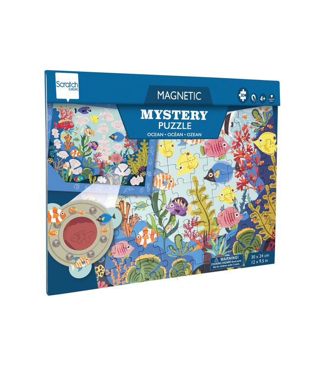 Scratch Scratch - Puzzel Magnetisch: MYSTERY - OCEAAN 80pcs, met loep met rode filter 24,5x30,5cm (gesloten), 52,3x30,5cm (open), 2-in-1: puzzel en ontdek, 4+