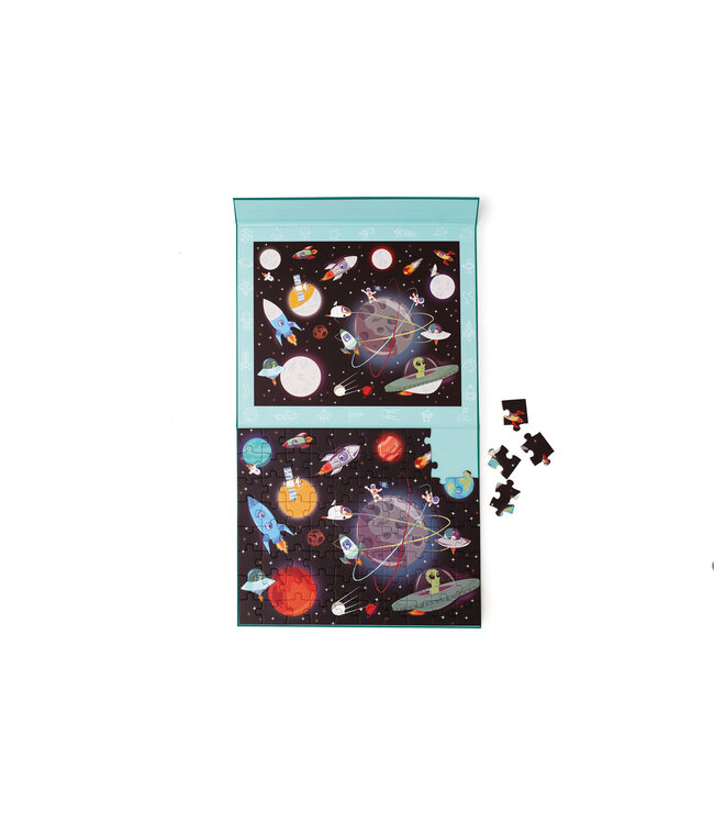 Scratch Scratch - Puzzel Magnetisch: MYSTERY - RUIMTE 80pcs, met loep met rode filter 24,5x30,5cm (gesloten), 52,3x30,5cm (open), 2-in-1: puzzel en ontdek, 4+