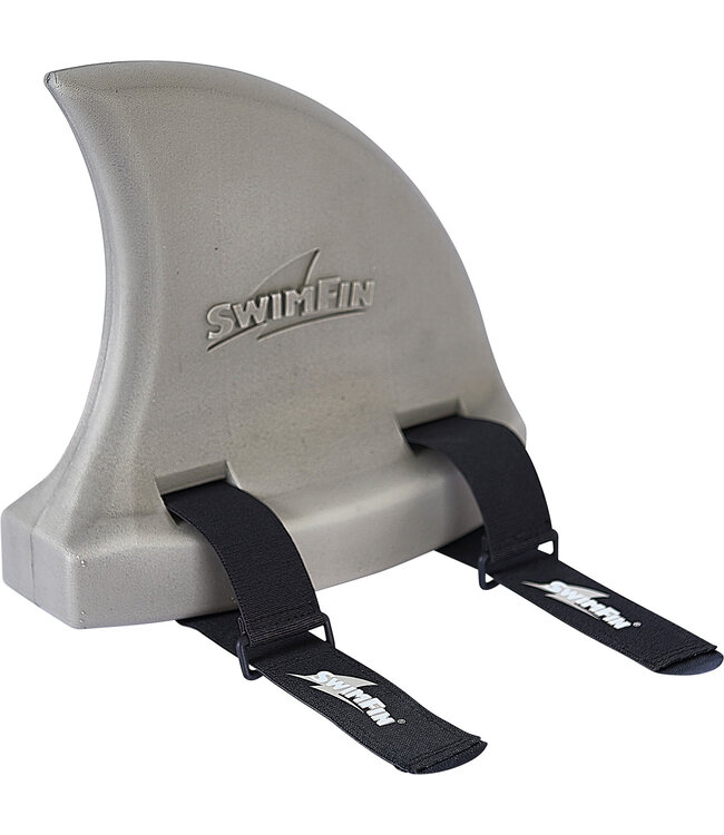 Swimfin SwimFin - HAAIENVIN Grijs 26x12x25cm, ontwikkelt een natuurlijke zwempositie,  neopreen, met hangkaart, max. 30kg, 3-6 jaar