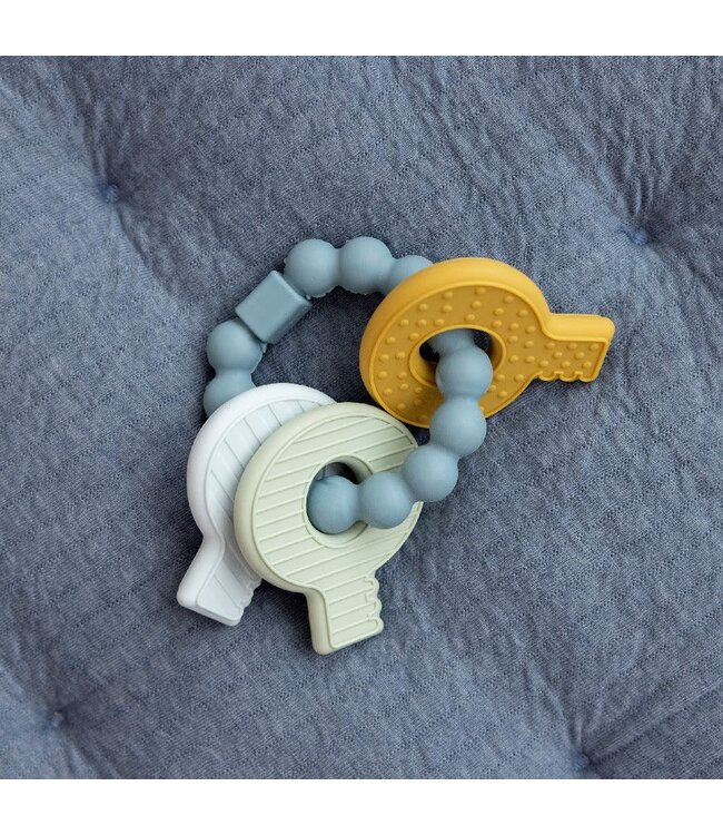 Little Dutch Toys Little Dutch Toys - Siliconen bijtspeeltje sleutelbos - Blauw