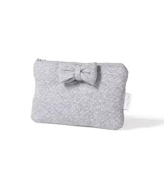 Living Nature Living Nature - Toilettas Amélie losange GRIJS  - grote strik 21 x 14 cm 