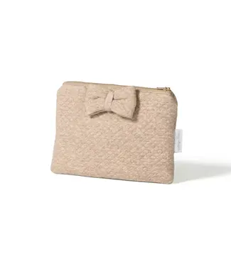 Living Nature Living Nature - Toilettas Amélie losange CAMEL - grote strik 21 x 14 cm 