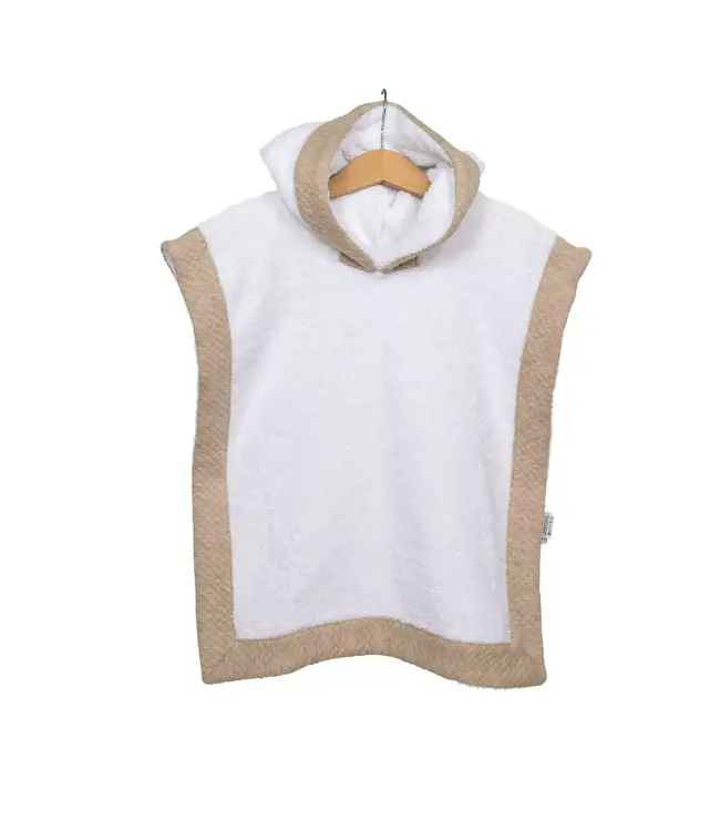 Living Nature Living Nature - Poncho in badstof met boord losange camel