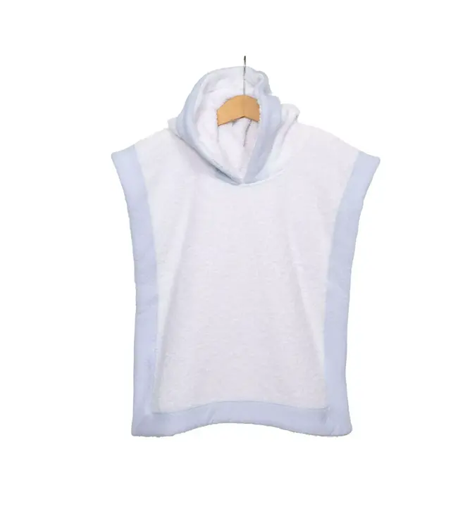 Living Nature Living Nature - Poncho in badstof met boord losange blauw