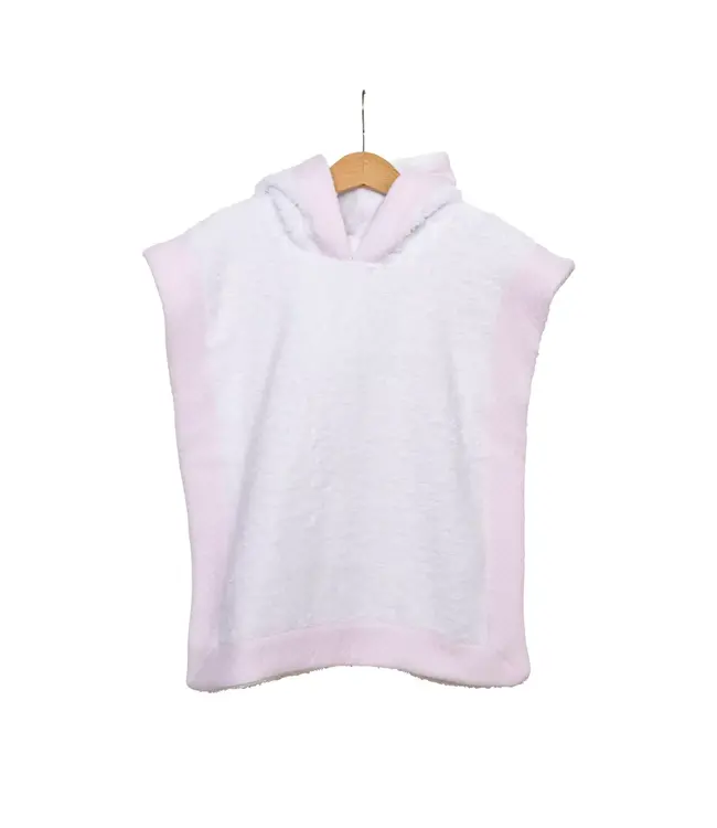 Living Nature Living Nature - Poncho in badstof met boord losange roze