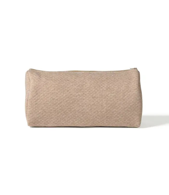 Living Nature Living Nature - Toilettas groot Pernille in losange camel maat L = 30 x 18 x 12 cm