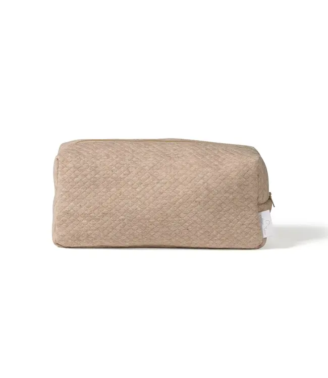 Living Nature Living Nature - Toilettas Charlie losange camel maat M = 26 x 12 x 8,5 cm