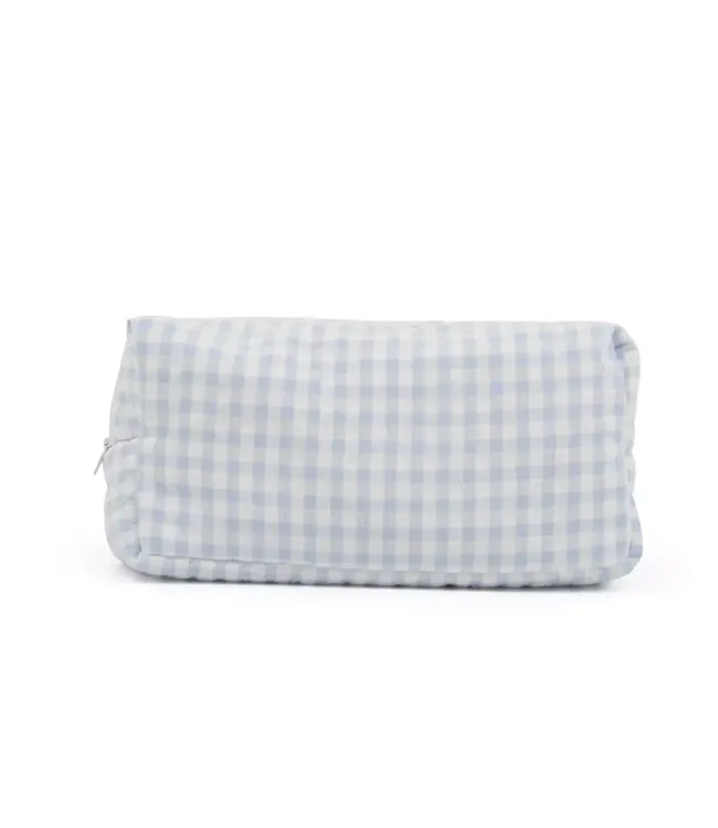 Living Nature Living Nature - Toilettas Charlie vichy licht blauw wit maat M = 26X12X8,5 cm