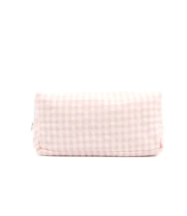 Living Nature Living Nature - Toilettas Charlie vichy roze wit maat M = 26X12X8,5 cm