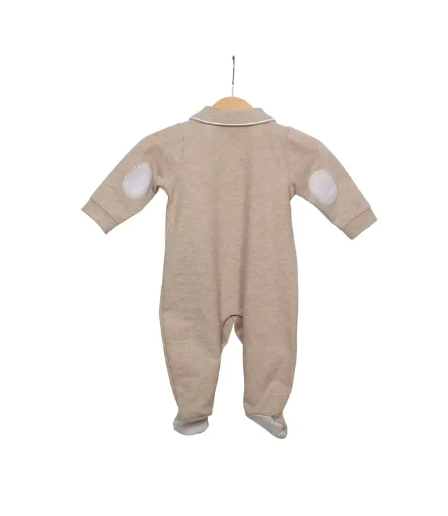Living Nature Living Nature - Babypakje Billie jersey beige details in streepjes beige wit