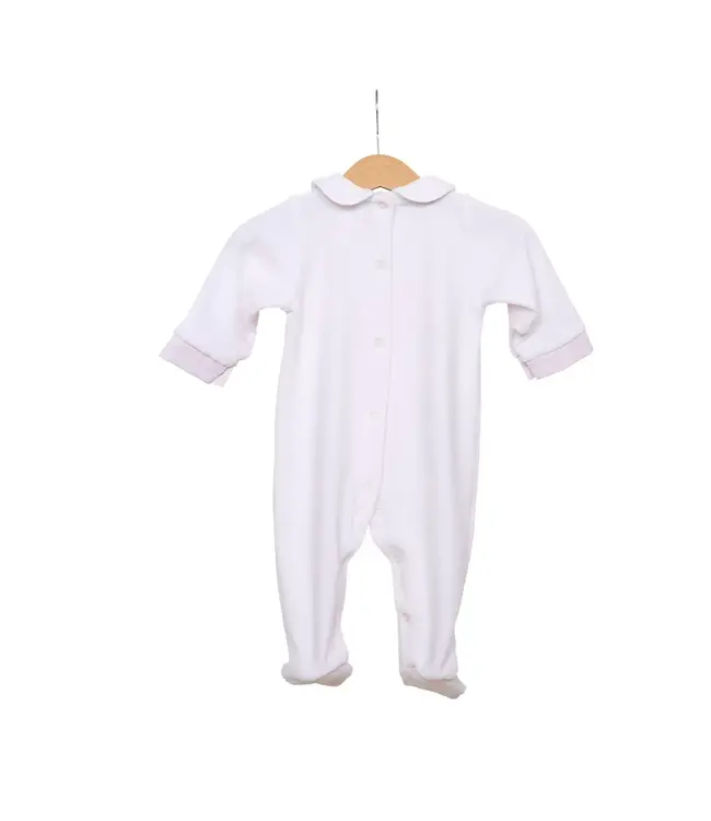 Living Nature Living Nature - Babypakje Bo velours roze  details in streepjes roze wit