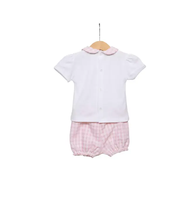 Living Nature Living Nature - T-shirt en shortje Lucie wit vichy roze