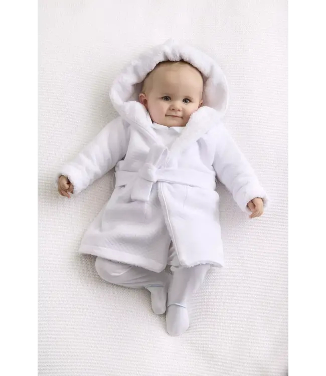 Living Nature Living Nature - Badjas in losange wit/eponge