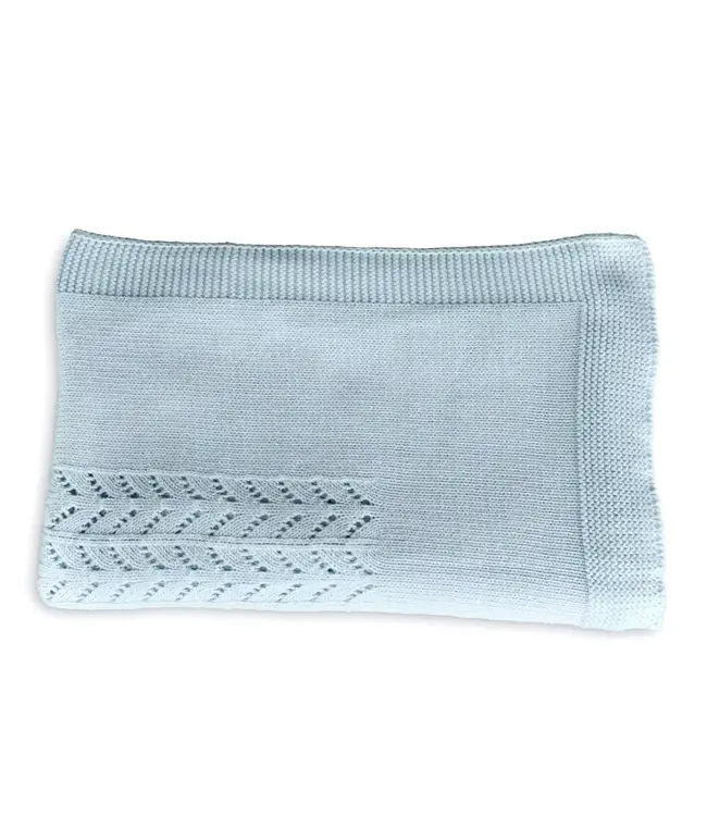 Living Nature Living Nature - Deken Dominique in brei blauw - 100 x 100 cm