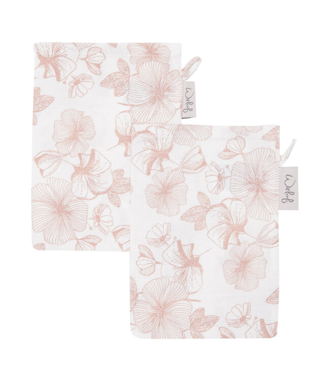Witlof for Kids Witlof for Kids - Tetra Washandjes (2 Stuks) Flower Powder