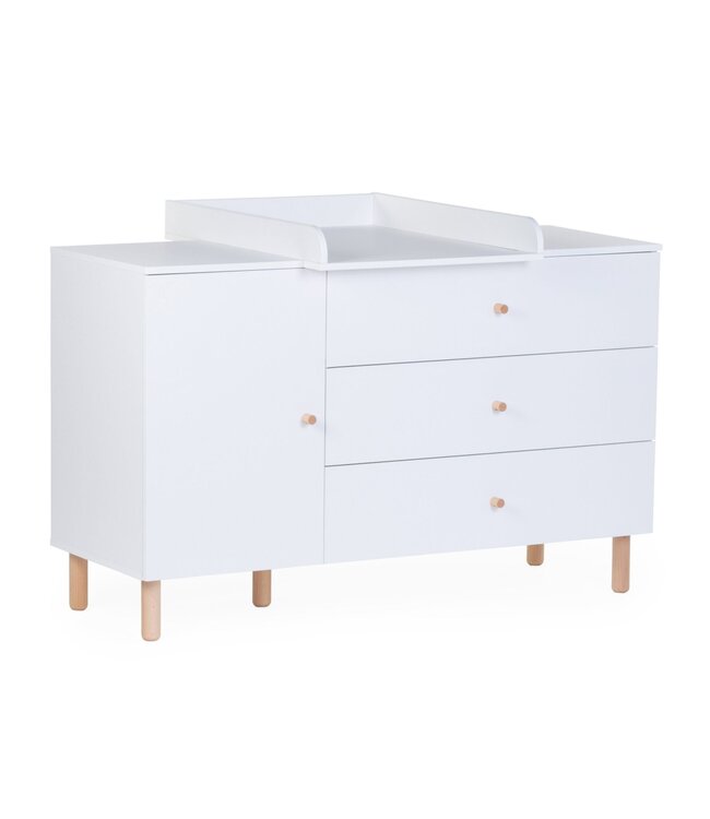 Childhome Childhome - Wonder White - Commode - 3 Laden + 1 Deur + Verzorgingsunit