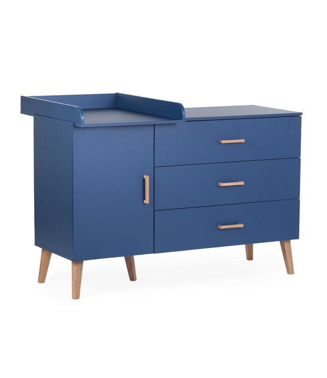 Childhome Childhome - Bold Blue - Commode - 3 Laden + 1 Deur + Verzorgingsunit