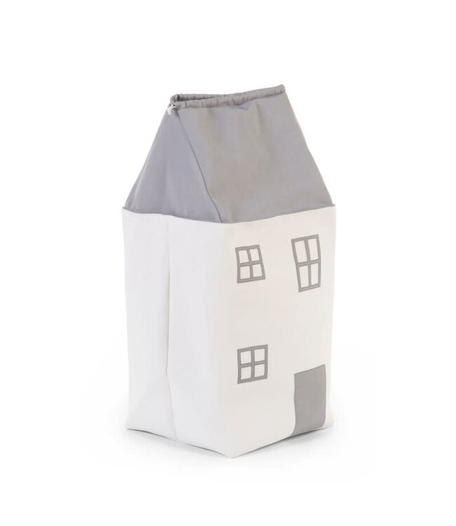 Childhome Childhome - Speelgoedzak Huis - Polyester - Grijs Ecru