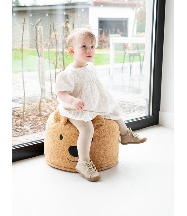 Childhome Childhome - Teddy Beer Poef - Teddy - Beige 40cm