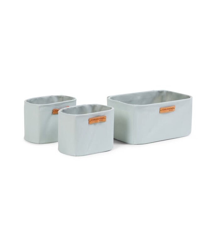 Childhome Childhome - Set Van 3 Hangmandjes - 21x14x10 Cm + 14x10x10 Cm - Lichtgrijs