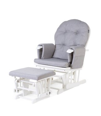 Childhome Childhome - Gliding Chair Schommelstoel Rond Met Voetsteun - Hout Canvas - Grijs