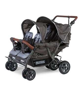 Childhome Childhome - Quadruple Autobrake Wandelwagen Antraciet 4 Kinderen + Rc+Sc
