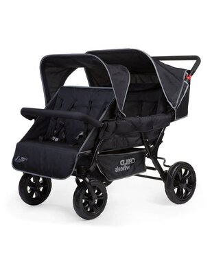 Childhome Childhome - Two By Two Wandelwagen + Regenhoes + Zonnekap - Staal + Tedelon - Zwart