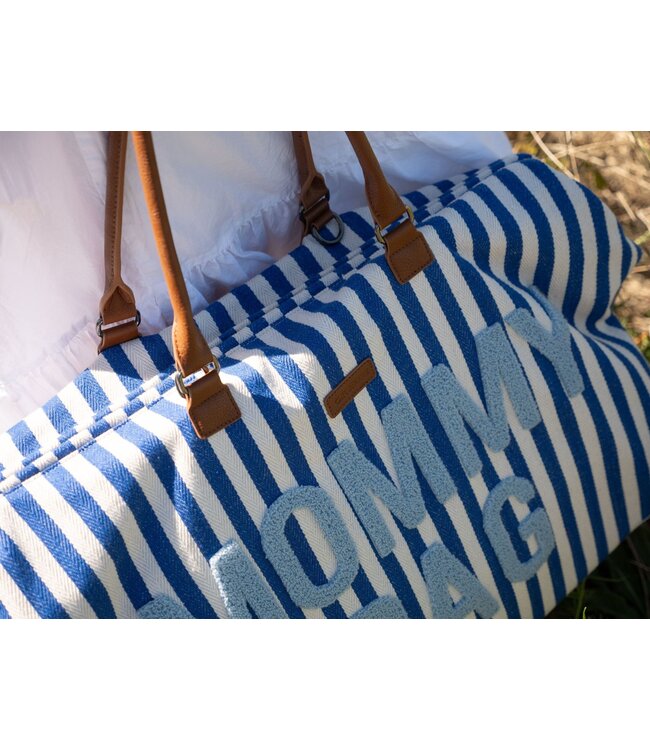 Childhome Childhome - Mommy Bag Â® Verzorgingstas - Stripes - Electric Blue/Light Blue