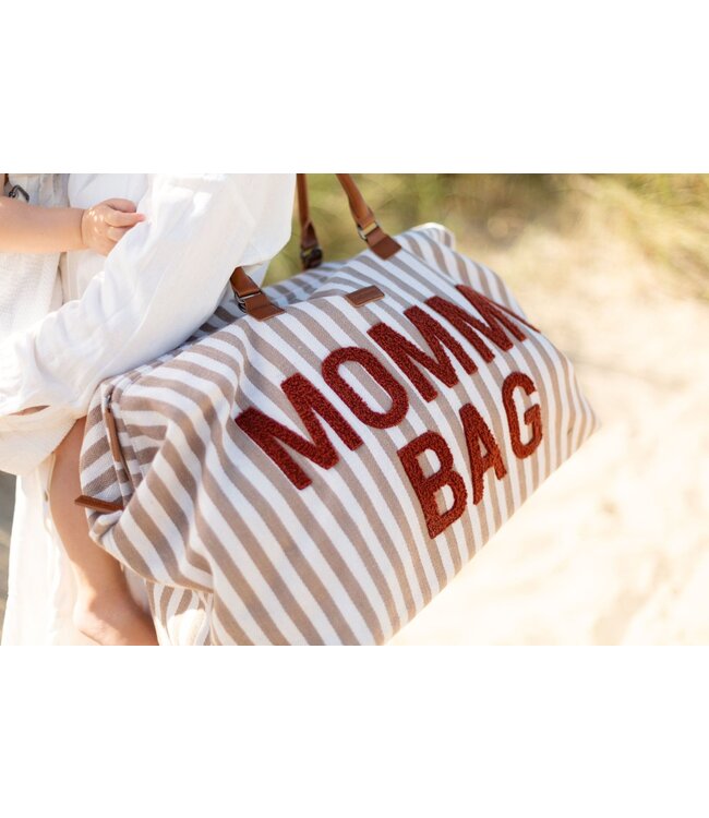 Childhome Childhome - Mommy Bag Â® Verzorgingstas - Stripes - Nude/Terracotta