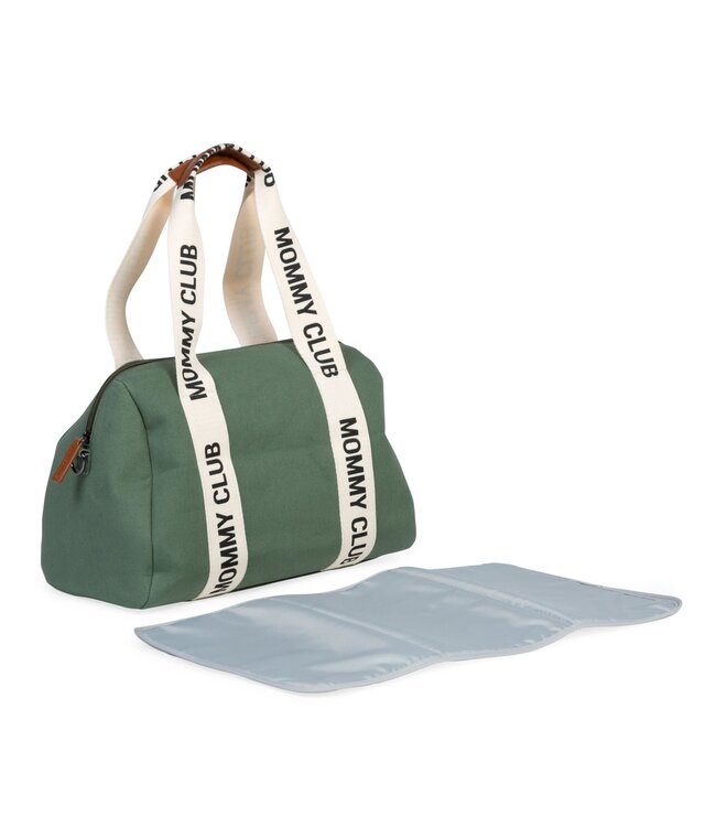 Childhome Childhome - MOMMY CLUB VERZORGINGSTAS - SIGNATURE - CANVAS - GROEN