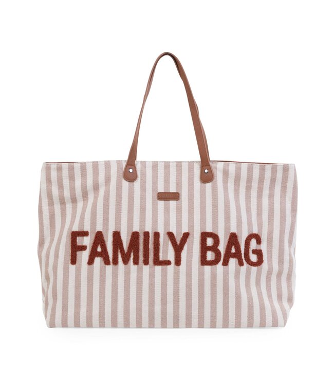 Childhome Childhome - FAMILY BAG STREPEN - NUDE/TERRACOTTA