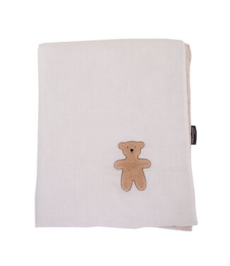 Childhome Childhome - Babydeken - 80x100 Cm - Jersey Melange Beige / Mousseline Teddy