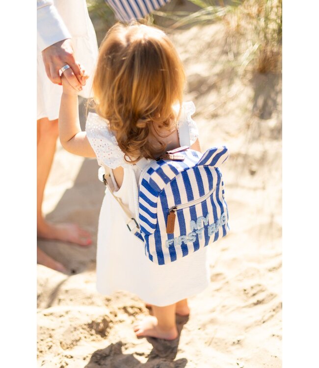 Childhome Childhome - MY FIRST BAG STREPEN - ELEKTRISCH BLAUW/LICHTBLAUW