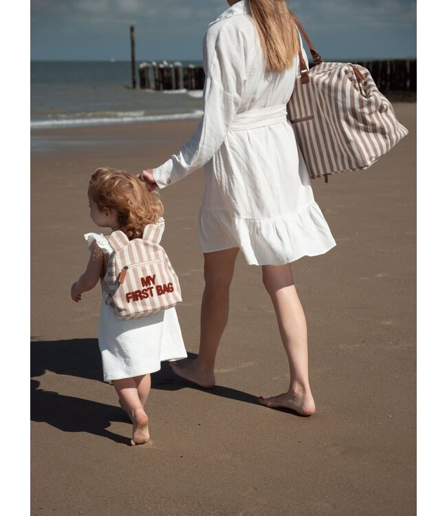Childhome Childhome - MY FIRST BAG BAG STREPEN - NUDE/TERRACOTTA